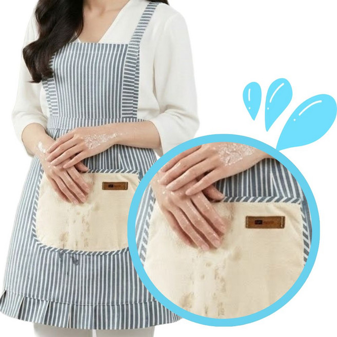 마켓리브 예쁜 원피스 빠른흡수 행주 앞치마, 1개, 블루