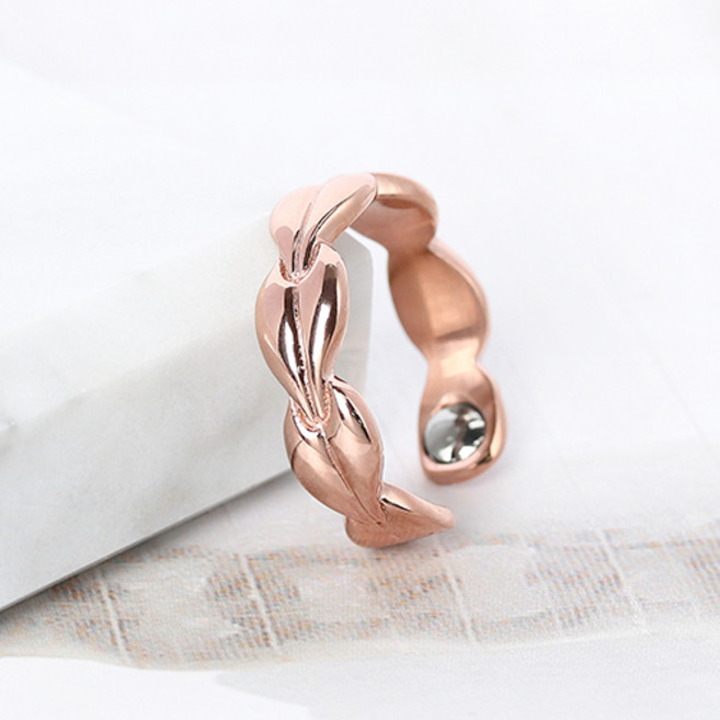 진주모아 99.999% RGMN03 나뭇잎 게르마늄 건강반지 한국사이즈