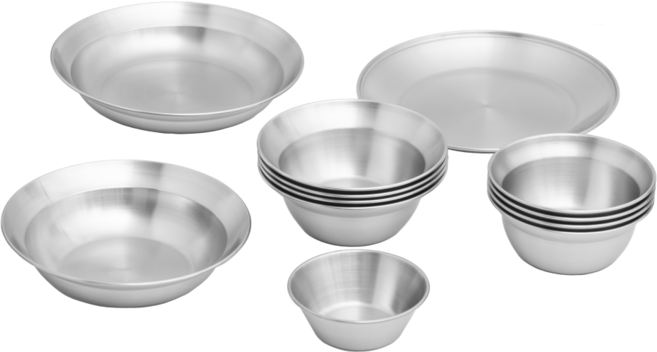 키녹스 STS316 캠핑 식기세트 4인용 12P 스테인리스 그릇세트, 스테인리스 색상, 1세트