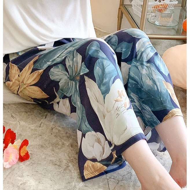 바바 살랑살랑 냉감소재 인견 와이드팬츠 밴딩바지 홈웨어