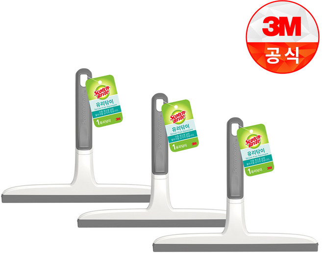 스카치브라이트 스퀴즈 유리닦이 물기제거 윈도우 브러쉬, 3개, 그레이 (Gray)