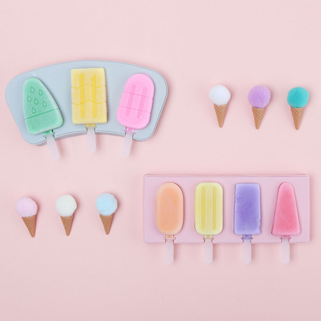 아이스크림 몰드, 4개, 핑크