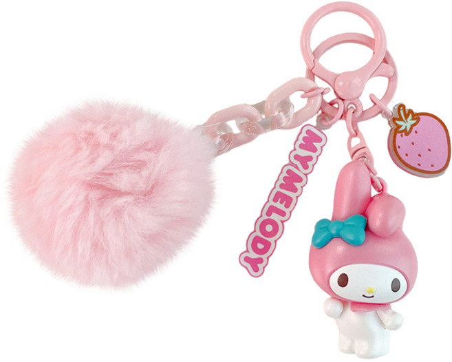 산리오 정품 플러피볼 키링 열쇠고리, 1개, 마이멜로디FB