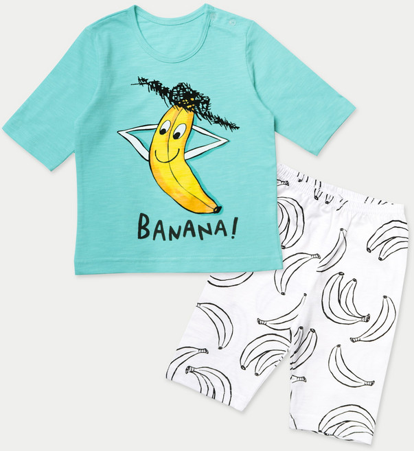 멜리스 국내생산 밀짚바나나 유아동 7부 코튼모달 슬러브 내의 상하세트