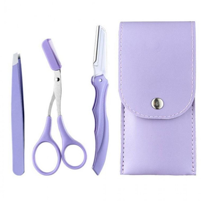 청결한눈썹칼세트 눈썹정리세트 3종 남녀 눈썹숱가위, 1, 단일상품1