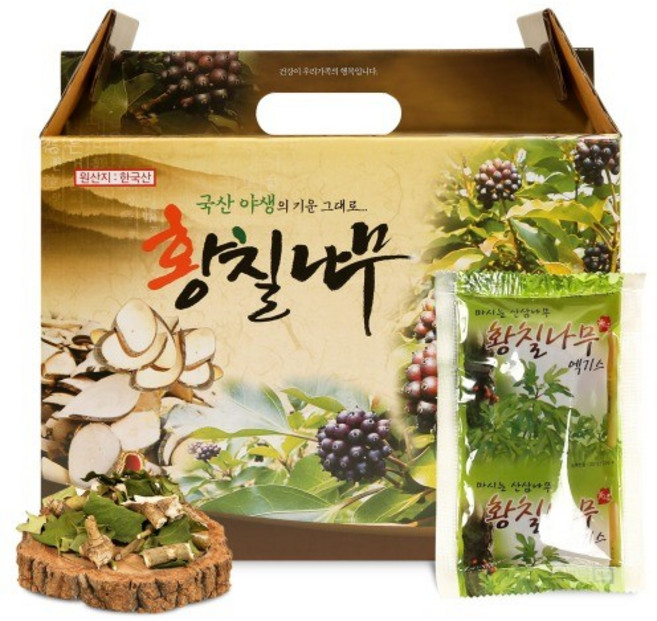 국산 황칠나무즙 1박스 100ml x 60포 국내산 100% 무첨가 건강선물 사포닌, 60개