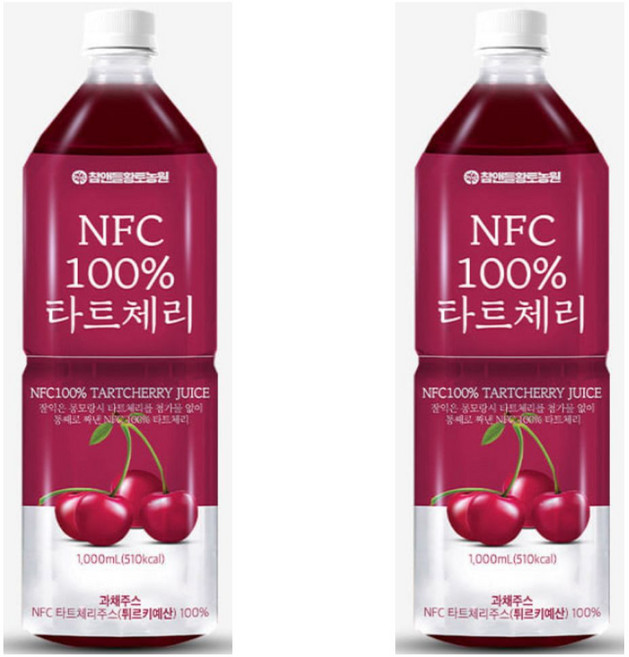 타트체리원액 NFC 100% 원액, 1L, 2개