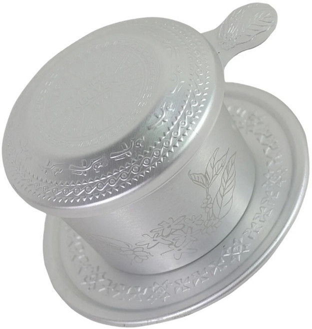 베트남 커피 드립 애호가 선물 여성 필터 메이커 펀치 Vcoffee 드리퍼 용품 알루미늄 여행, 1)9.5x9.5cm - Silver, 1개