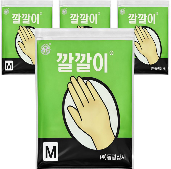 오라이브 동광상사 깔깔이 라텍스 미용장갑 중형 M, 4개, 아이보리