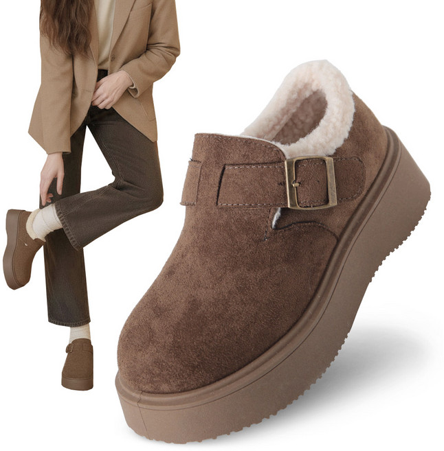 스토리원 겨울 방한 여성 털 단화 신발 SH-WLF-M3