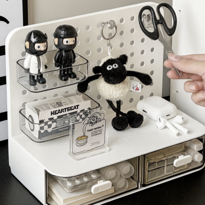 무아랑 공간활용 책상정리 데스크 오거나이저, 1개, 화이트