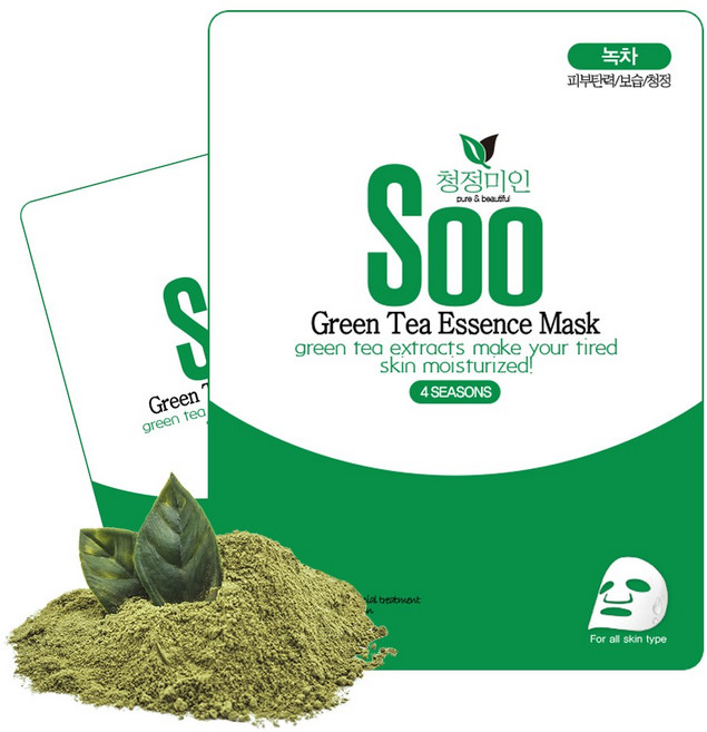 청정미인 수 마스크팩 녹차, 1개입, 10개