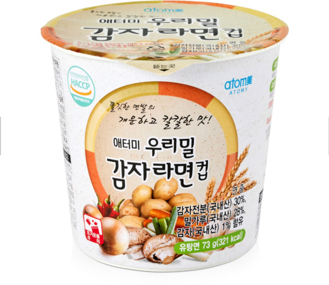 애터미 우리밀 감자 컵라면 73g, 18개