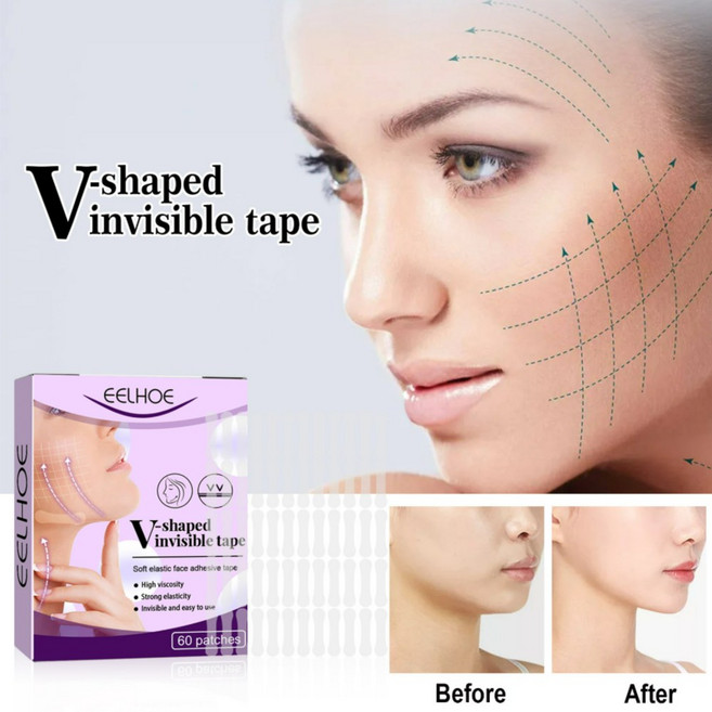 [아임봄] v브이라인 얼굴 페이스 업 리프팅 테이프 밴드, 60패치