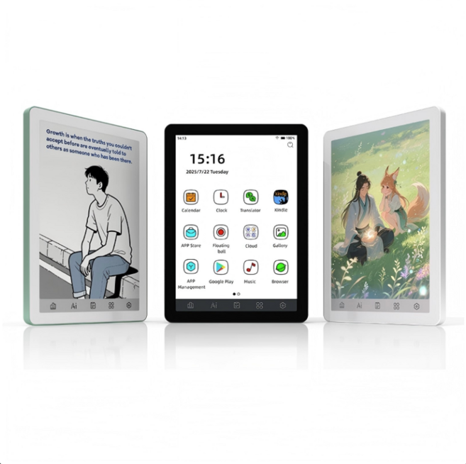 Bigme빅미 B6 전자책 리더 6인치 전자잉크 전자책 36단계 전면 조명 4+64GB 안드로이드 14 OS 내장 구글 플레이 전자책 리더 태블릿, black, 1개, Bigme B6