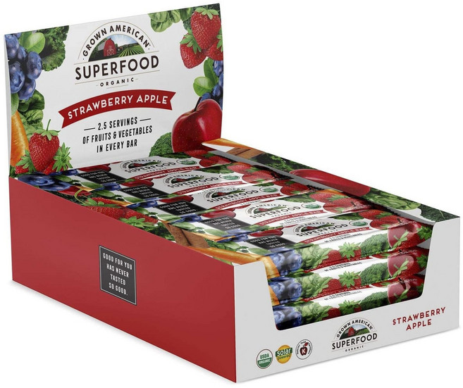 테라보타닉스 비건 슈퍼푸드 바 스트로베리 애플, 10개, 35g