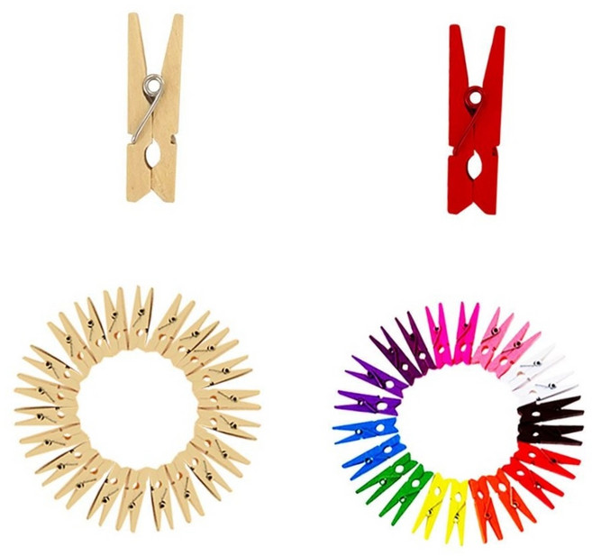 인테리어 포토 미니 우드 집게 세트 50개입 나무 다꾸용품 미니집게 장식소품