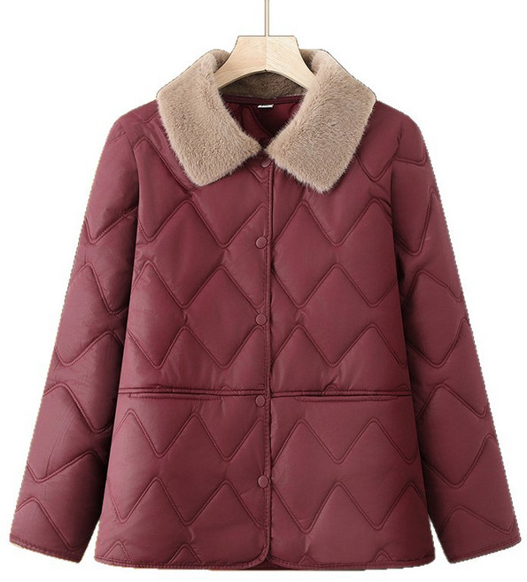 ZAJA 자자 워싱 레더 패딩 중년 여성복 빅사이즈 퍼 칼라 상의 따뜻한