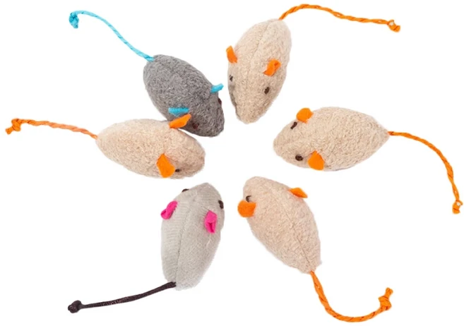 貓薄荷毛絨老鼠玩具 柔軟舒適 激發狩獵天性 貓咪的最愛, 顏色隨機, 1個