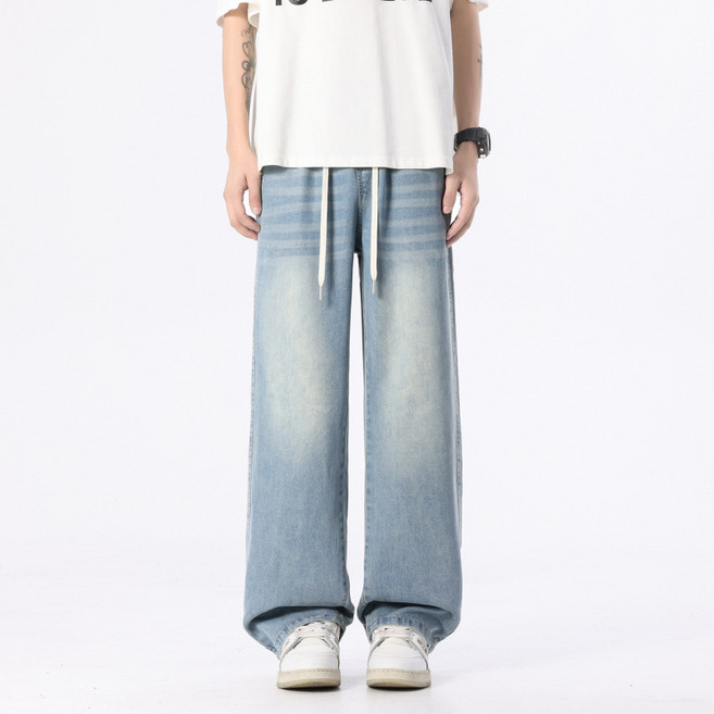 하울맨 남성 빅사이즈 여름 밴딩 와이드 텐셀 청바지