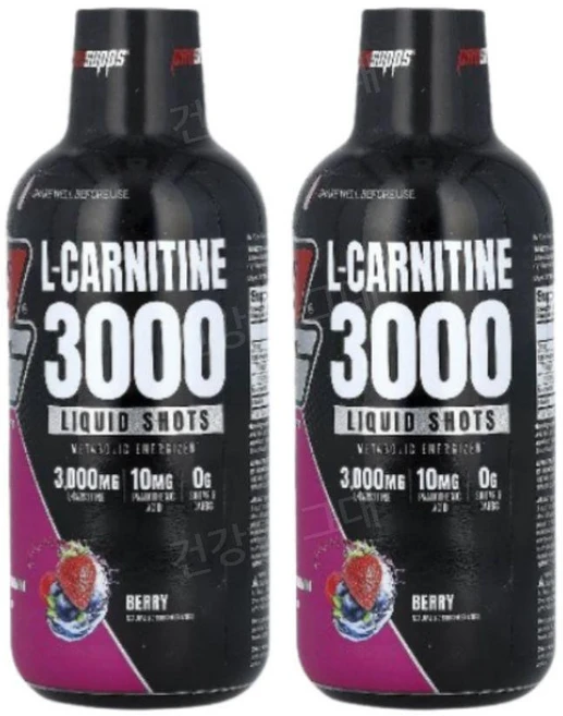 ProSupps L-카르니틴 3000 리퀴드 샷 베리 맛 L-Carnitine, 2개, 473ml - 쿠팡