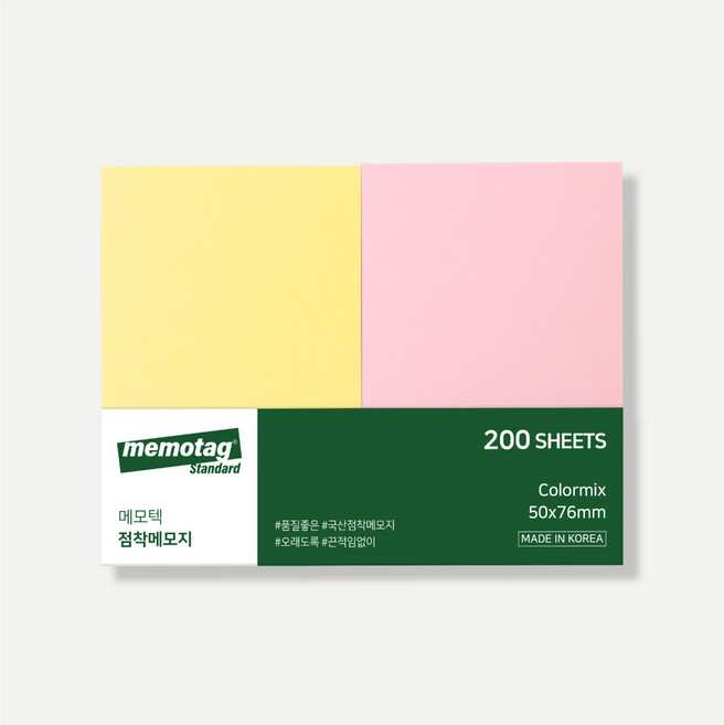 메모텍 5076 컬러믹스 점착메모지 파스텔 포스트잇, 1BOX (50개입)