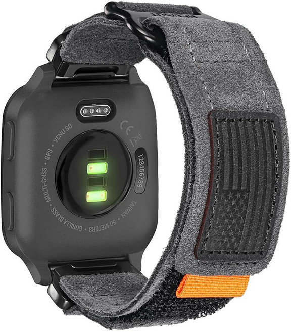Garmin Venu 2 (Venu 2 전용 Venu 2S /3S) / Venu 3 퀵 핀 시계 밴드와 호환 우븐 루프 디자인의 매우 견고한 나일론 스포츠 스트랩, 그레이/2