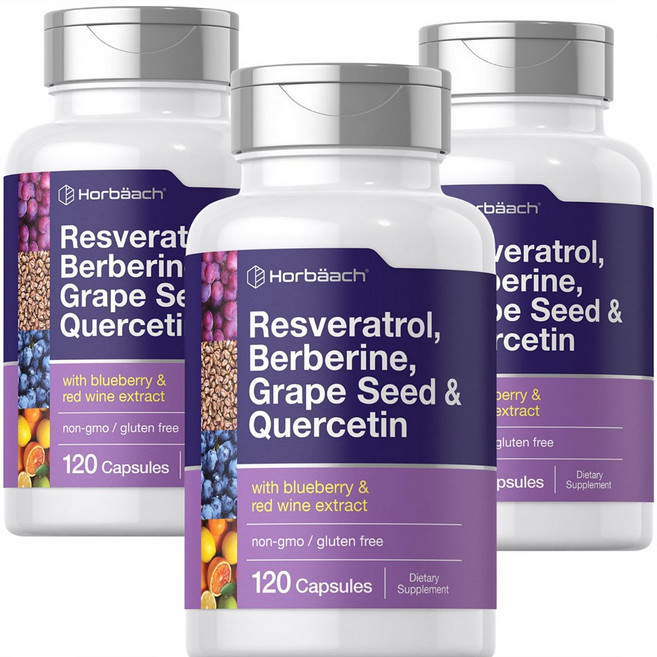 레스베라트롤 베르베린 을 한번에 노화지연 혈당케어 호바츠 미국내수용, 3개, 120정