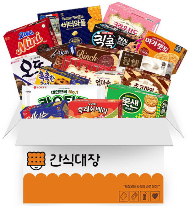 [간식대장] 최고의 사무실 간식세트 산도 딸기 롯데 샌드 몽쉘크림 카스타드 엄마손파이 빈츠 오뜨 오예스mini 칙촉 쿠크다스 후레쉬베리 촉촉한 초코칩 초코하임 에이스 마가렛트 와플, 가성비 사무실 간식 C세트 16종, 1개