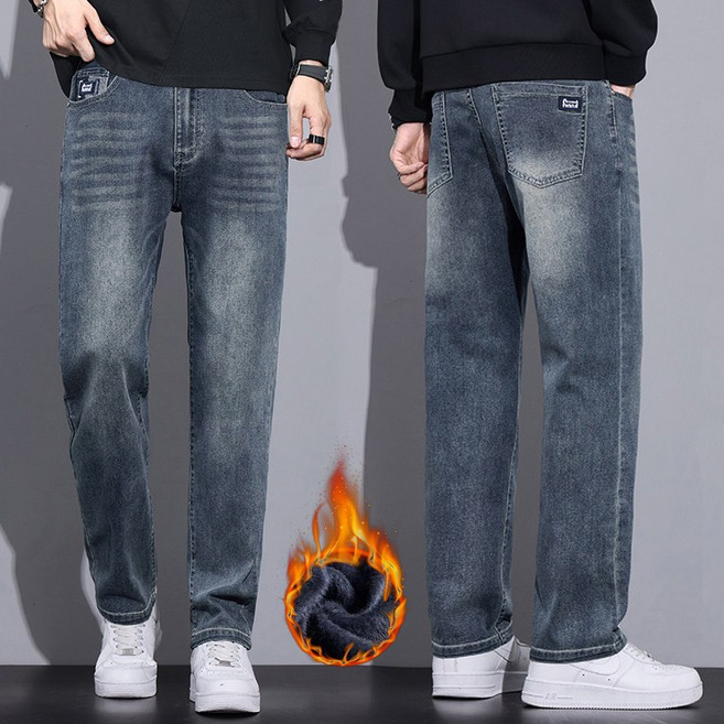 wassup 남자 여름 청바지 와이드 스판청바지 일자핏 빅사이즈 남성 청바지