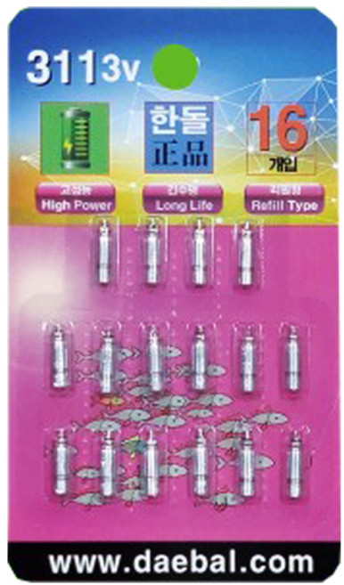 [한돌] 311 리필용 배터리 / 16개입 / 전자케미 전지, 1개