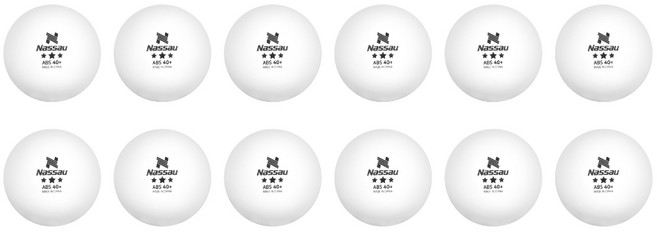 낫소 3성 국제표준 탁구공 ABS 시합용 훈련용 연습용 탁구 공, 1세트, 12개입, 화이트