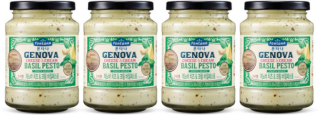 폰타나 투움바 크림 & 바질 페스토 파스타 소스 430g - 바질 페스토, 폰타나 파스타 소스 바질 페스토 430g x 4개 /, 4개