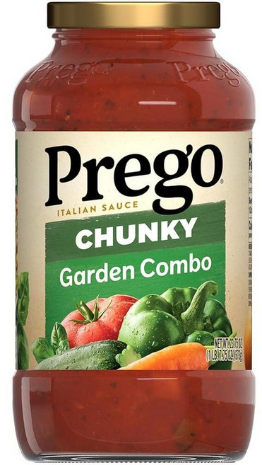 프레고 PREGO 전통적인 저나트륨 파스타 소스 666.2g(23.5온스) 병, 청키 가든 콤보, 23.75 Ounce (Pack of 1)