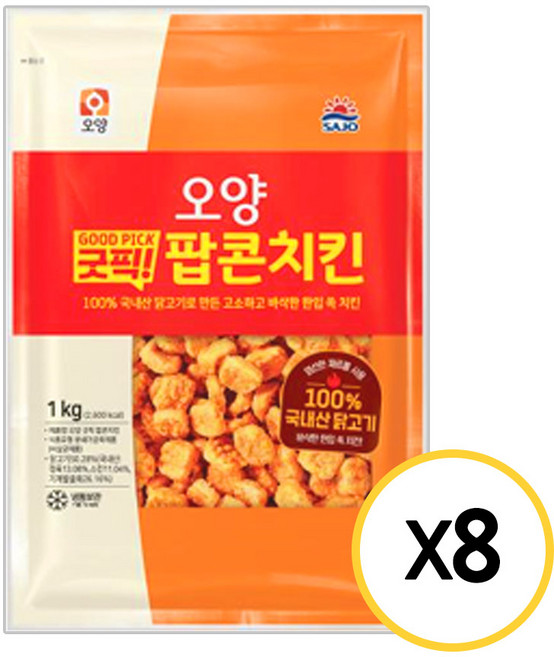 사조오양 팝콘치킨, 1kg, 8개