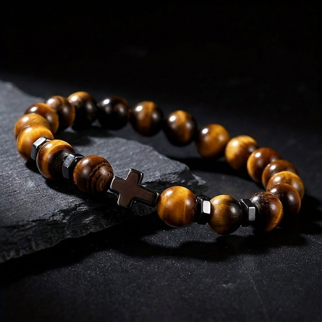 호안석 십자가 팔찌 재물운 소원성취 액운막이 성공운 불면증팔찌