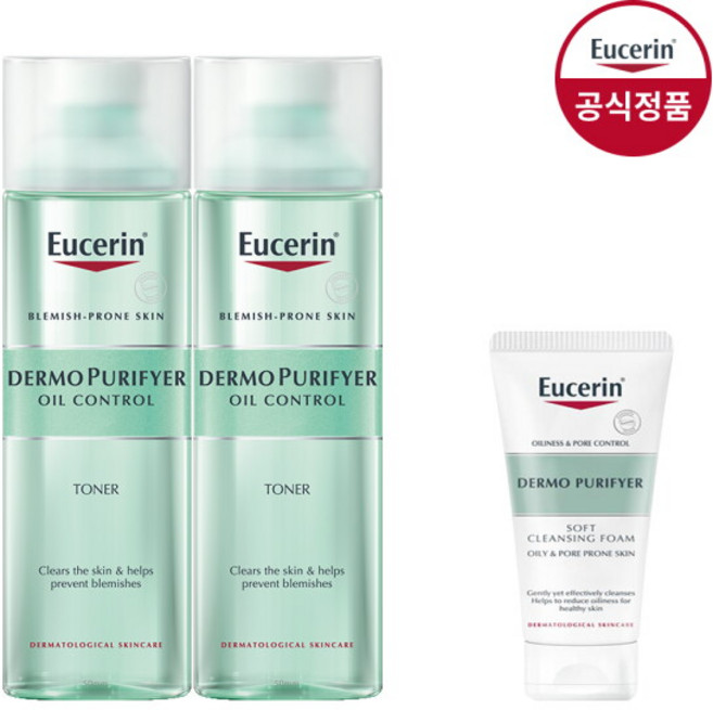[유세린] 더모퓨리파이어 오일컨트롤 토너 200ml 2개 [증]클렌징폼50g