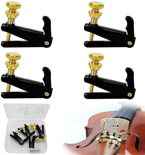 바이올린 미세 튜너 4 개 바이올린 튜너 미세 튜너 바이올린 금속 현 미세 튜너 바이올린 미세 튜너 바이올린 튜너 나사 바이올린 현 조절기 1/8-1/2 바이올린 용 바