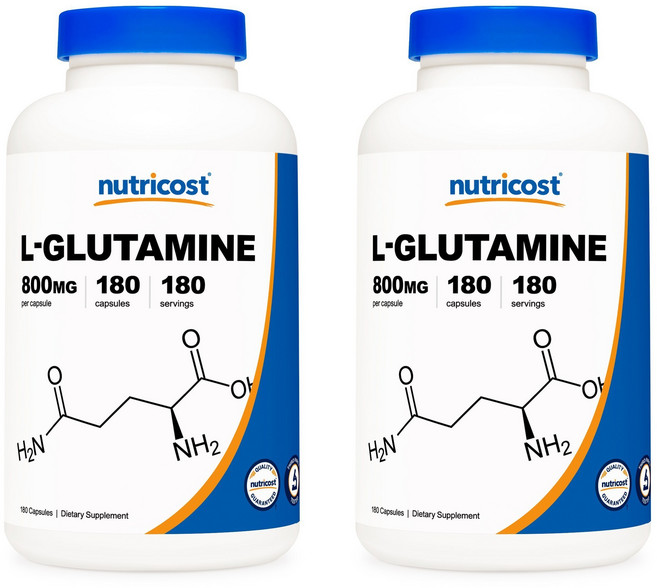 nutricost 左旋麩醯胺酸膠囊 750mg, 180顆, 2罐
