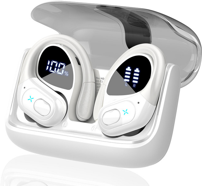 Donerton HD65 블루투스 귀걸이형 이어폰 노이즈 캔슬링 에어팟, 흰색