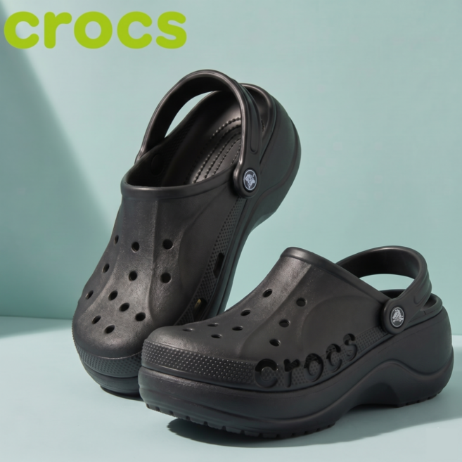 크록스 바야 플랫폼 클로그 Crocs 여성 슬리퍼 벨루어 악세서리 세트