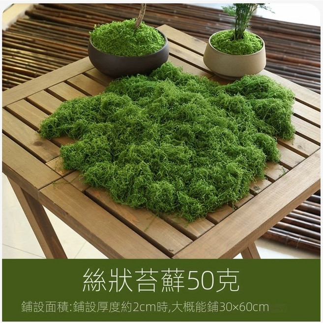 【微景小舖】微景觀 仿真毛線苔蘚 仿真花插材料 仿真青苔 假苔蘚 假草坪綠植裝飾 景觀盆栽 DIY組盆材料 苔蘚生態瓶, 1個, 深綠色苔蘚/50克+/-1g, 深綠色