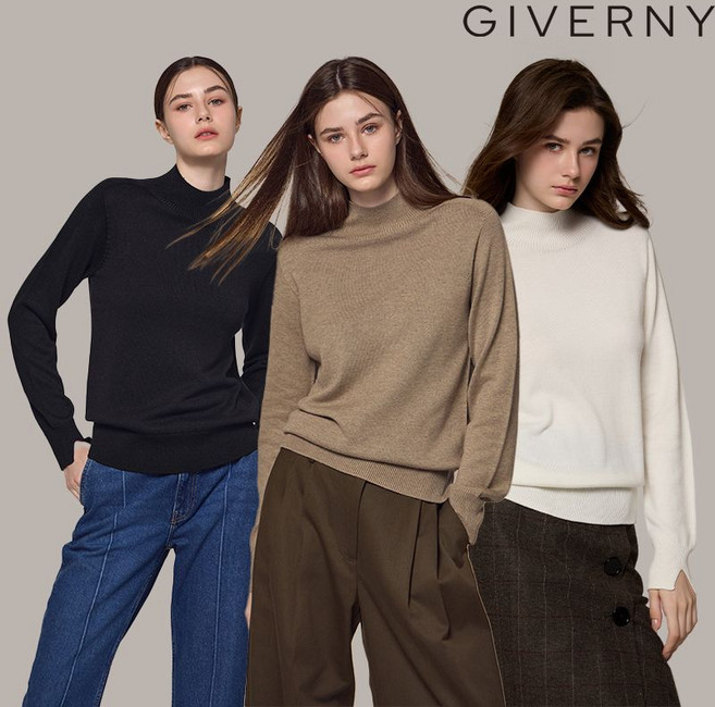 지베르니 울실크블렌딩 홀가먼트 모크넥 3종