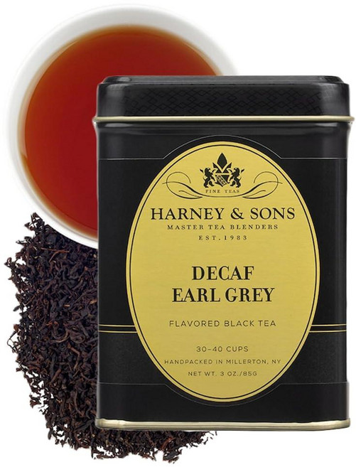 Harney & Sons 디카페인 얼 그레이 티 루즈 리프 85g(3온스) 틴 케이스, 1개