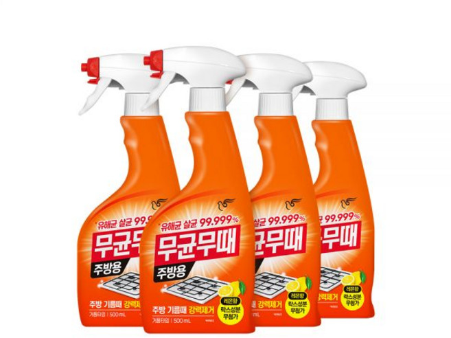 무균무때 세정제 500ml 주방용 X 4개, 다목적용 500ml X 4개 (락스X)