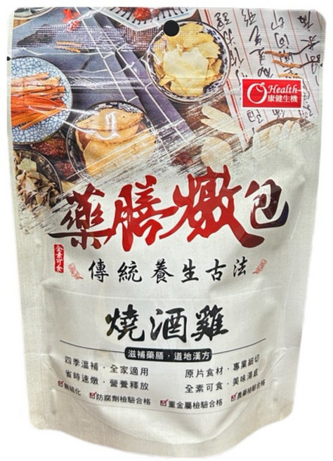 康健生機 燒酒雞藥膳燉包, 30g, 6個