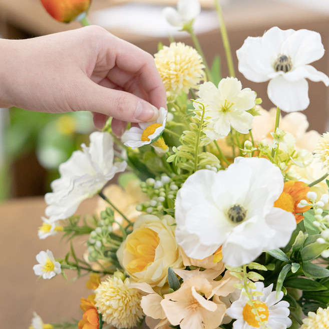 인테리어 조화 7종 센터피스 장식 소품 웨딩 카페 촬영, -, 05.ST85_튤립 포인트 데이지 센터피스 29cm, 1개