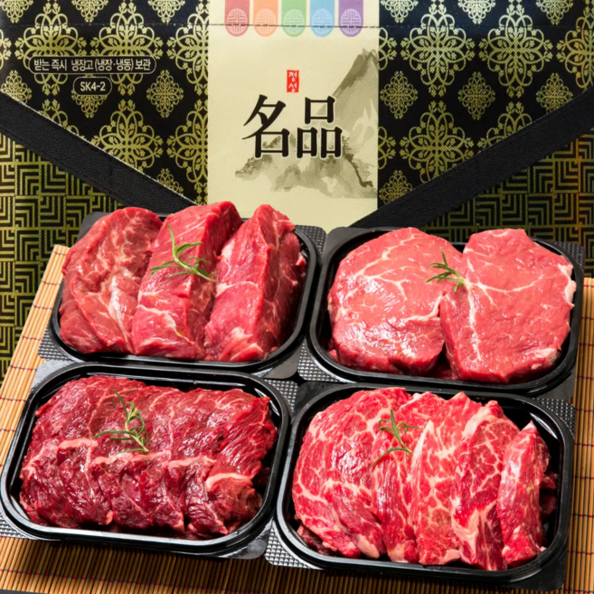 [진정한우] 한우선물세트1++구이용 최상급 1kg 명절선물세트, 1세트