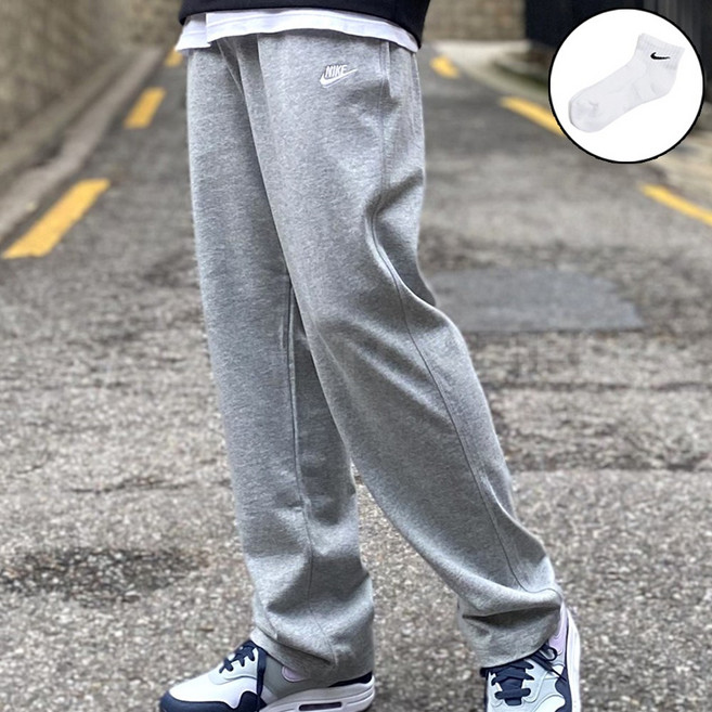 나이키 팬츠 트레이닝 그레이 츄리닝 바지 기본핏 데일리 편한 긴바지 사은품양말 국내매장판