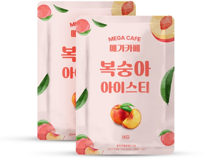 메가카페 복숭아 아이스티 파우더 1kg 2개세트, 1개입, 2개